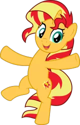 Size: 5055x7875 | Tagged: safe, artist:jhayarr23, derpibooru import, sunset shimmer, pony, unicorn, equestria girls, mirror magic, spoiler:eqg specials, absurd resolution, bipedal, cute, female, looking at you, shimmerbetes, simple background, smiling, solo, standing, standing on one leg, transparent background, vector