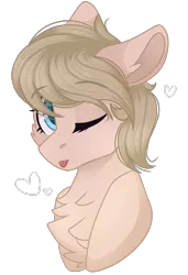 Size: 2048x3000 | Tagged: safe, artist:cinnamontee, derpibooru import, oc, oc:vital sparkle, unofficial characters only, earth pony, pony, bust, female, high res, mare, one eye closed, portrait, simple background, solo, transparent background, wink