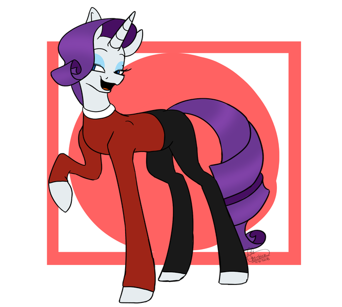 Size: 2111x1898 | Tagged: safe, artist:ggchristian, derpibooru import, rarity, pony, clothes, cosplay, costume, hey arnold, rhonda lloyd, solo