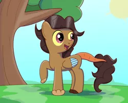 Size: 1800x1445 | Tagged: safe, artist:trackheadtherobopony, derpibooru import, oc, oc:tidus, original species, cute, solo, tree