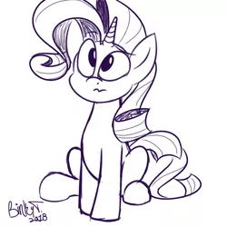 Size: 2000x2000 | Tagged: safe, artist:binkyt11, derpibooru import, part of a set, rarity, pony, unicorn, female, impossibly large mane, mare, monochrome, simple background, solo, white background