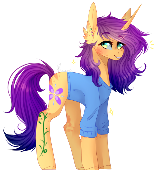 Size: 1482x1644 | Tagged: safe, artist:skimea, derpibooru import, oc, oc:lilac, pony, unicorn, clothes, female, mare, shirt, simple background, solo, tattoo, transparent background