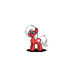 Size: 400x400 | Tagged: safe, derpibooru import, oc, oc:velvet love, unofficial characters only, pony, pony town, animated, blue eyes, female, gif, idea, lightbulb, mare, red, simple background, transparent background, white hair