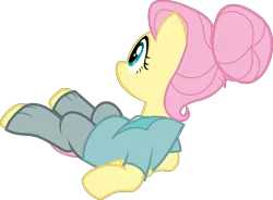 Size: 5000x3689 | Tagged: artist:paganmuffin, derpibooru import, fake it 'til you make it, fluttershy, hair bun, outfit, safe, severeshy, simple background, transparent background, vector
