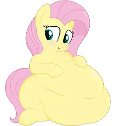 Size: 4688x4688 | Tagged: absurd resolution, adorafatty, artist:andelai, artist:worstsousaphonehorse, belly, big belly, blushing, cute, derpibooru import, fat, fattershy, fluttershy, huge belly, obese, shyabetes, simple background, sitting, squishy, suggestive, transparent background, vector