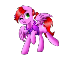 Size: 1600x1236 | Tagged: safe, artist:firepetalfox, derpibooru import, oc, oc:lovestruckdart, unofficial characters only, pegasus, pony, clothes, hoodie, one eye closed, raffle prize, simple background, transparent background