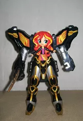 Size: 580x850 | Tagged: safe, derpibooru import, sunset shimmer, equestria girls, crossover, doll, equestria girls minis, mahou sentai magiranger, mech suit, megazord, power rangers, power rangers mystic force, toy