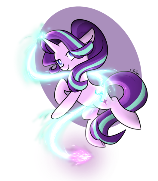 Size: 1051x1200 | Tagged: safe, artist:chautung, derpibooru import, starlight glimmer, unicorn, female, horn, magic, mare, simple background, solo, transparent background