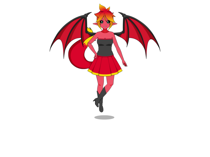 Size: 2000x1500 | Tagged: safe, artist:elizaveta2014, derpibooru import, sunset shimmer, demon, equestria girls, alternate hairstyle, boots, elf ears, female, high heel boots, kisekae, shoes, simple background, solo, sunset satan, tailed humanization, transparent background, winged humanization, wings