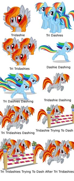 Size: 490x1200 | Tagged: safe, derpibooru import, rainbow dash, oc, oc:tridashie, pony, female, image macro, know the difference, mare, meme, simple background, text, vector, white background, word avalanche