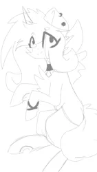 Size: 720x1280 | Tagged: safe, artist:lovelyyannaii, derpibooru import, oc, oc:yannaii, unofficial characters only, pony, unicorn, bracelet, collar, ear piercing, earring, female, jewelry, mare, monochrome, piercing, sketch, solo, wip