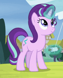 Size: 395x489 | Tagged: safe, derpibooru import, screencap, starlight glimmer, pony, unicorn, the maud couple, animated, cropped, cute, glimmerbetes, kite, kite flying, smiling, solo, that pony sure does love kites