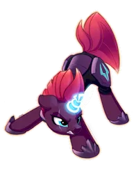 Size: 1100x1400 | Tagged: safe, artist:bobdude0, derpibooru import, tempest shadow, pony, unicorn, my little pony: the movie, angry, armor, broken horn, color outline, eye scar, female, horn, magic, mare, outline, scar, simple background, solo, transparent background