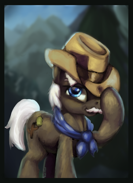 Size: 1206x1663 | Tagged: artist:drafthoof, burnt oak, bust, derpibooru import, hat, neckerchief, portrait, safe