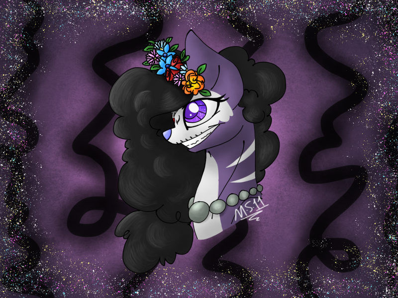 Size: 2048x1536 | Tagged: safe, artist:melonseed11, derpibooru import, oc, oc:la muerte, original species, pond pony, pony, bust, female, mare, portrait, solo