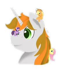 Size: 565x670 | Tagged: safe, artist:flashbrush, deleted from derpibooru, derpibooru import, applejack, fluttershy, twilight sparkle, twilight sparkle (alicorn), oc, oc:gentlesteps, alicorn, pony, cute, female, gentle giant, giant pony, giant/tiny, macro, macro/micro, male, micro, simple background, size difference, tiny ponies, transparent background