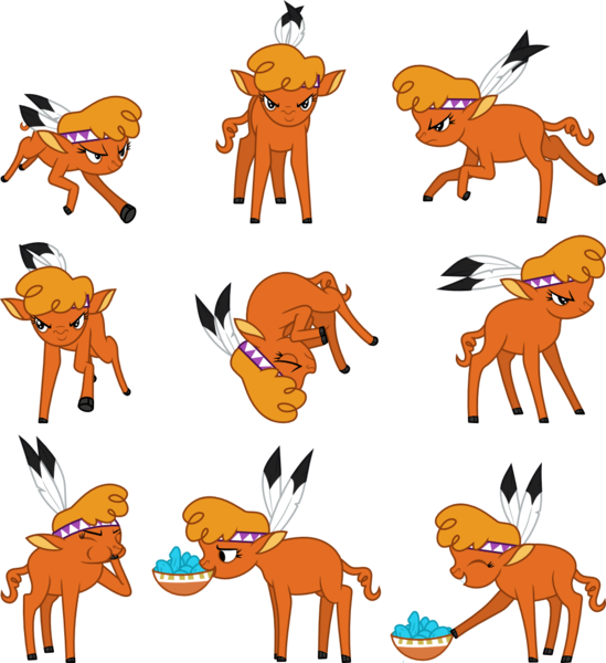 Size: 1000x1092 | Tagged: artist:jeatz-axl, bowl, buffalo, cloven hooves, derpibooru import, feather, female, little strongheart, mouth hold, over a barrel, rolling, running, safe, simple background, solo, spin dash, transparent background, turquoise, vector