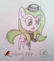 Size: 1018x1144 | Tagged: safe, artist:podkovka, derpibooru import, oc, oc:alexiy777, unofficial characters only, pony, chibi, cute, hawks, solo, traditional art