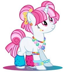 Size: 1200x1365 | Tagged: safe, artist:strawberry-spritz, derpibooru import, oc, unofficial characters only, pony, unicorn, base used, jewelry, leg warmers, magical lesbian spawn, necklace, offspring, parent:pinkie pie, parent:vinyl scratch, parents:vinylpie, simple background, solo, transparent background