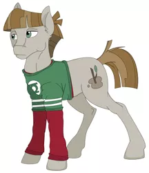 Size: 2937x3401 | Tagged: safe, artist:fuzzyberryclaws1, derpibooru import, mudbriar, pony, the maud couple, clothes, green lantern, male, sheldon cooper, solo, the big bang theory