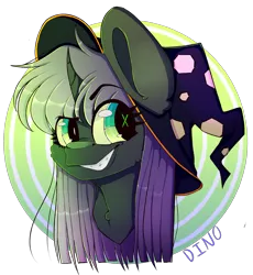 Size: 2680x2908 | Tagged: safe, artist:dino_horse, deleted from derpibooru, derpibooru import, oc, oc:clairvoyance, unicorn, commission, hat, simple background, solo, wingding eyes, wizard, wizard hat