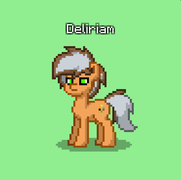 Size: 1115x1107 | Tagged: safe, artist:nguyendeliriam, derpibooru import, oc, oc:deliriam, earth pony, pony, robot, robot pony, pony town, brown mane, drunk, gray mane