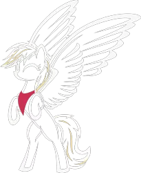 Size: 3000x3667 | Tagged: safe, artist:up1ter, derpibooru import, oc, oc:wing nut, pegasus, pony, lineart, neckerchief, partial color, rearing, simple background, solo, transparent background
