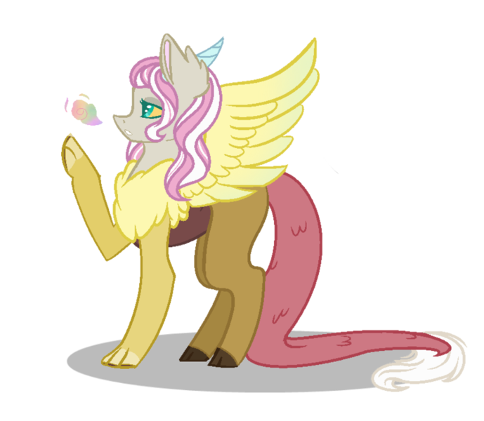 Size: 800x697 | Tagged: artist:ponycat-artist, base used, derpibooru import, digital art, female, hybrid, interspecies offspring, mare, next generation, oc, oc:snowy lilly, offspring, parent:discord, parent:fluttershy, parents:discoshy, safe, simple background, solo, transparent background, unofficial characters only