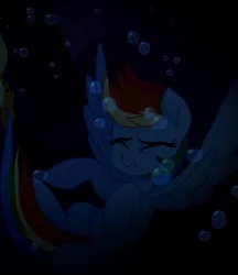 Size: 633x732 | Tagged: asphyxiation, bubble, cropped, derpibooru import, drowning, my little pony: the movie, puffy cheeks, rainbow dash, safe, screencap, underwater