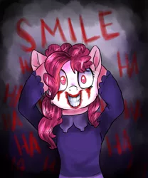 Size: 905x1089 | Tagged: artist:not-ordinary-pony, creepy, derpibooru import, idw, nightmare fuel, pinkie joker, pinkie pie, ponies of dark water, semi-grimdark, solo, the joker, the killing joke