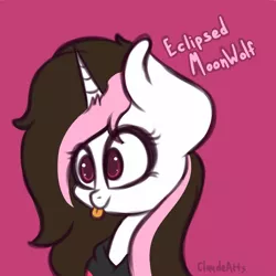 Size: 2000x2000 | Tagged: safe, artist:claudearts, derpibooru import, oc, oc:eclipsed moonwolf, unicorn, :p, cute, silly, solo, tongue out