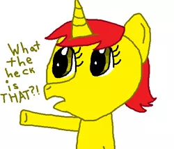 Size: 484x414 | Tagged: safe, artist:starfleet-timelord, artist:starfleettimelordmlp, derpibooru import, oc, oc:game point, oc:ponysona, unofficial characters only, unicorn, reaction image, text