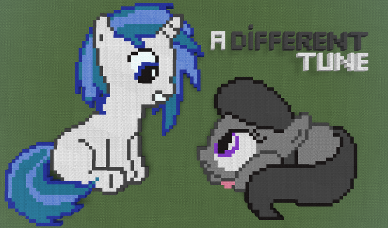 Size: 1337x784 | Tagged: artist:askaniz, artist:swivel-zimber, crossover, derpibooru import, minecraft, minecraft pixel art, octavia melody, pixel art, safe, solo, vinyl scratch