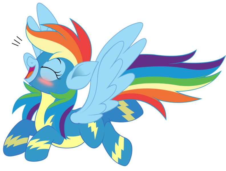 Size: 1024x776 | Tagged: safe, artist:prince-lionel, deleted from derpibooru, derpibooru import, rainbow dash, blushing, clothes, cute, dashabetes, double mane, eyes closed, happy, movie accurate, open mouth, simple background, solo, transparent background, uniform, vector, wonderbolts uniform