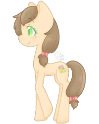 Size: 4000x5000 | Tagged: safe, artist:cupig, derpibooru import, oc, oc:apple jam, unofficial characters only, earth pony, pony, absurd resolution, bow, colored pupils, female, hair bow, mare, offspring, parent:applejack, parent:caramel, parents:carajack, simple background, solo, tail bow, transparent background