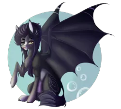 Size: 5000x4500 | Tagged: safe, artist:crazllana, derpibooru import, oc, oc:kama, unofficial characters only, bat pony, absurd resolution, female, mare, one eye closed, simple background, sitting, solo, tongue out, transparent background, wink