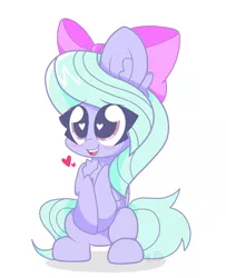 Size: 3065x3767 | Tagged: safe, artist:kittyrosie, derpibooru import, flitter, pegasus, pony, blush sticker, blushing, bow, cute, female, flitterbetes, heart eyes, looking at you, mare, simple background, solo, white background, wingding eyes