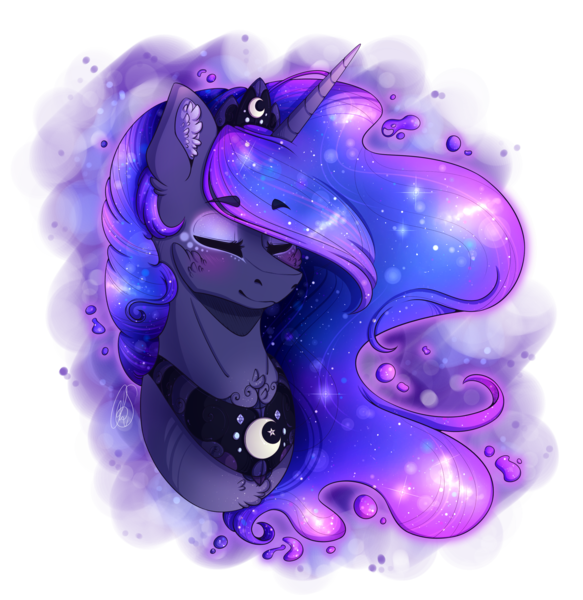 Size: 2526x2600 | Tagged: alicorn, artist:norica-official, collar, crown, derpibooru import, ear fluff, eyes closed, female, jewelry, mare, necklace, princess luna, regalia, safe, simple background, solo, transparent background