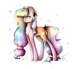 Size: 1765x1589 | Tagged: safe, artist:norica-official, derpibooru import, applejack, princess celestia, earth pony, pony, abstract background, cutie mark, female, fusion, hair tie, hat, mare, simple background, solo, transparent background