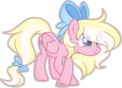 Size: 1024x746 | Tagged: safe, artist:madiess, derpibooru import, oc, oc:bay breeze, unofficial characters only, pegasus, pony, base used, bow, cute, female, hair bow, mare, simple background, smiling, tail bow, transparent background