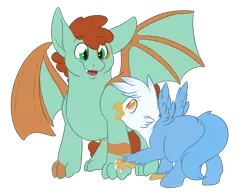 Size: 1849x1436 | Tagged: artist:snafuangel, derpibooru import, dracony, hippogriff, hybrid, interspecies offspring, magical lesbian spawn, next generation, oc, oc:gren, oc:scales, offspring, parent:gilda, parent:rainbow dash, parents:gildash, safe, simple background, transparent background, unofficial characters only