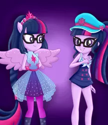 Size: 1300x1500 | Tagged: safe, artist:liniitadash23, derpibooru import, sci-twi, twilight sparkle, equestria girls, equestria girls series, forgotten friendship, clothes, glasses, hands behind back, ponied up, swimsuit