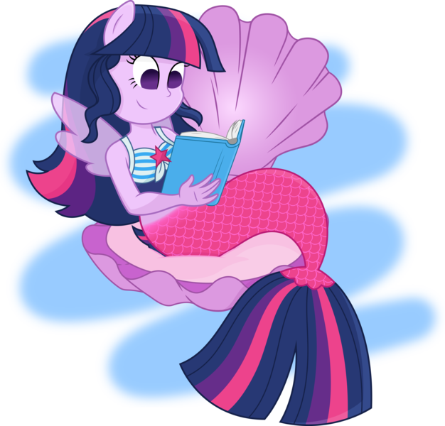 Size: 6913x6631 | Tagged: safe, artist:sugar-loop, derpibooru import, part of a set, sci-twi, twilight sparkle, mermaid, equestria girls, my little pony: the movie, absurd resolution, book, clothes, female, fin wings, loose hair, mermaid sci-twi, mermaid tail, mermaidized, reading, seaponified, seapony sci-twi, simple background, solo, species swap, transparent background