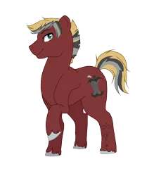 Size: 700x800 | Tagged: safe, artist:leashyloo, derpibooru import, oc, oc:apple core, unofficial characters only, earth pony, pony, male, offspring, parent:big macintosh, parent:marble pie, parents:marblemac, simple background, solo, stallion, transparent background, unshorn fetlocks