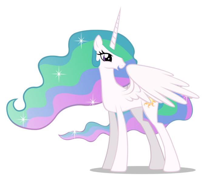 Size: 2800x2500 | Tagged: safe, artist:mixermike622, derpibooru import, edit, editor:slayerbvc, vector edit, princess celestia, alicorn, pony, accessory-less edit, barehoof, cute, cutelestia, female, looking back, mare, missing accessory, open mouth, simple background, smiling, solo, sparkles, spread wings, transparent background, vector, wings