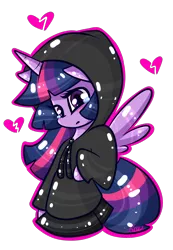 Size: 1674x2421 | Tagged: alicorn, artist:ashee, clothes, crying, cute, derpibooru import, heart, hoodie, safe, simple background, skirt, solo, transparent background, twilight sparkle, twilight sparkle (alicorn)