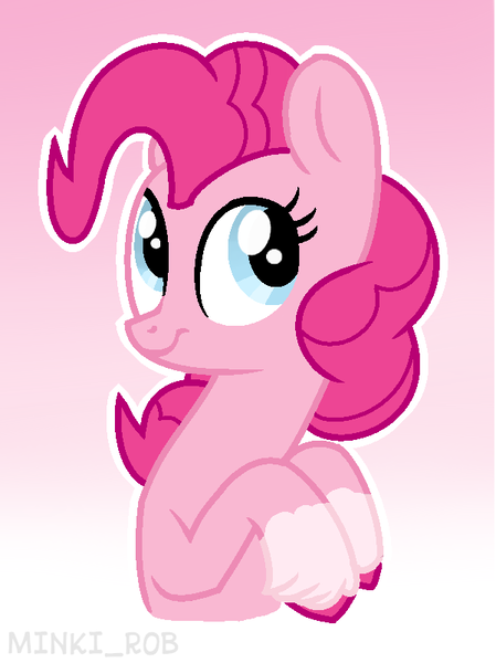 Size: 600x802 | Tagged: safe, artist:minki-rob, derpibooru import, pinkie pie, pony, alternate design, gradient background, solo