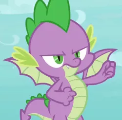 Size: 2048x2026 | Tagged: cropped, derpibooru import, molt down, not a leak, promo, safe, screencap, solo, spike, winged spike, wings