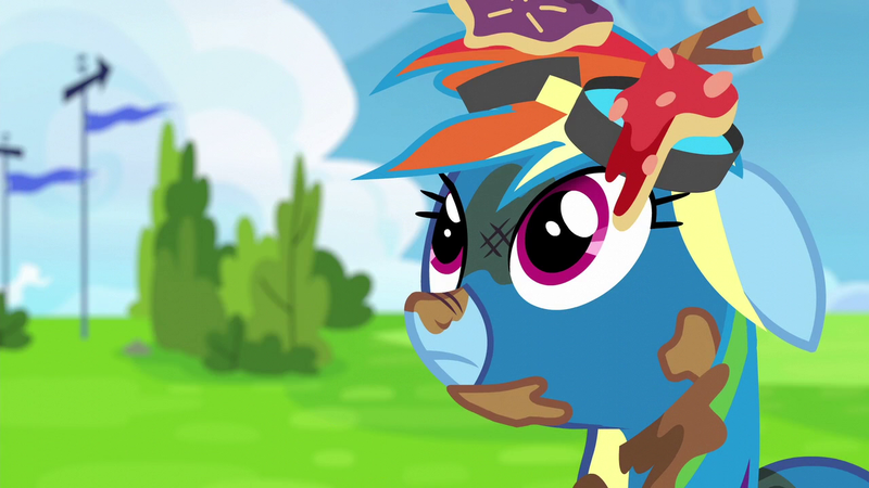 Size: 1280x720 | Tagged: derpibooru import, newbie dash, rainbow dash, rainbow trash, safe, screencap, solo