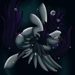 Size: 1181x1181 | Tagged: semi-grimdark, artist:xcinnamon-twistx, derpibooru import, oc, oc:cinnamon twist, pegasus, pony, asphyxiation, bubble, crying, drowning, female, imminent death, mare, underwater, vent